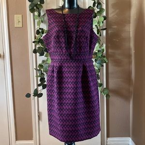 Black&Purple Patterned Pencil Dress (Chelsea Rose)